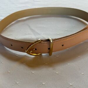 Classic Joanne Harper Women's Leather Belt in Light PINK with Gold Buckle